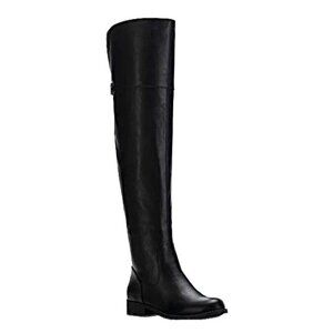 Sun Stone ALLICCE Women's Low Heel Over Knee Boots Black